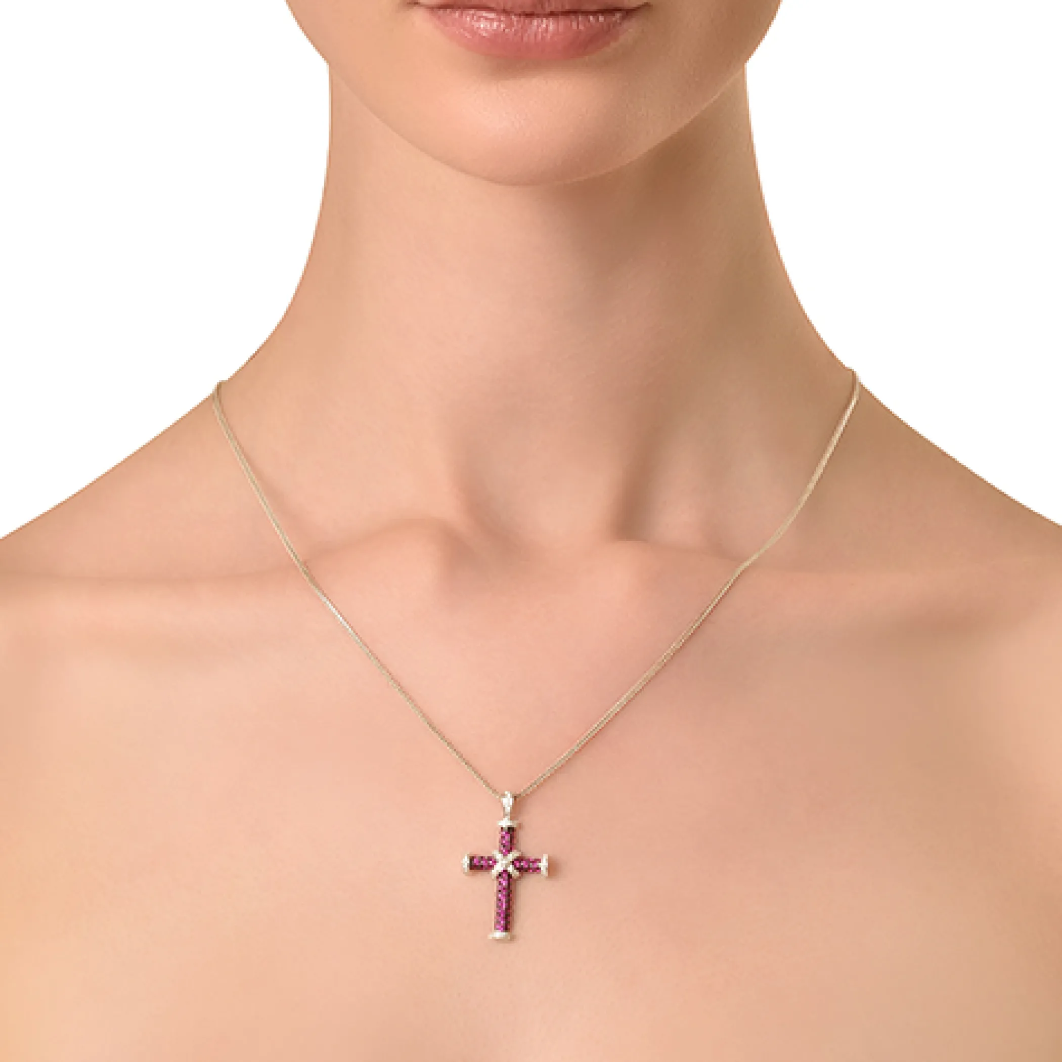 Theo Fennell Jewellery | Pendants*Baby Diamond and Ruby Cross Pendant