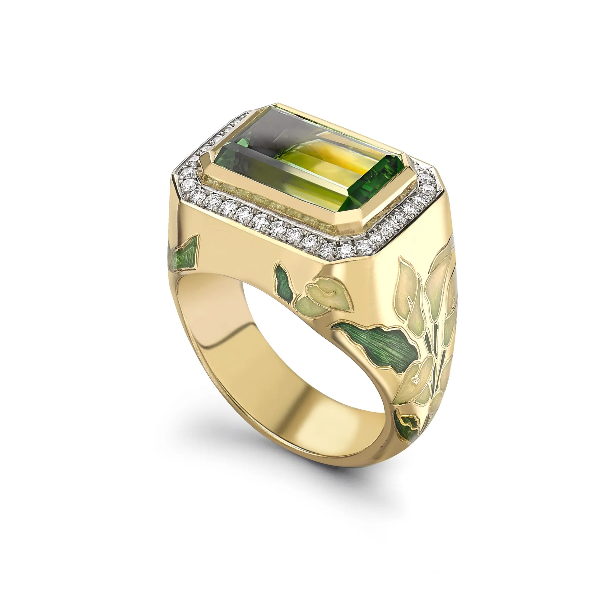 Theo Fennell Jewellery | Rings*Bi-Colour Tsavorite Winter to Spring Ring