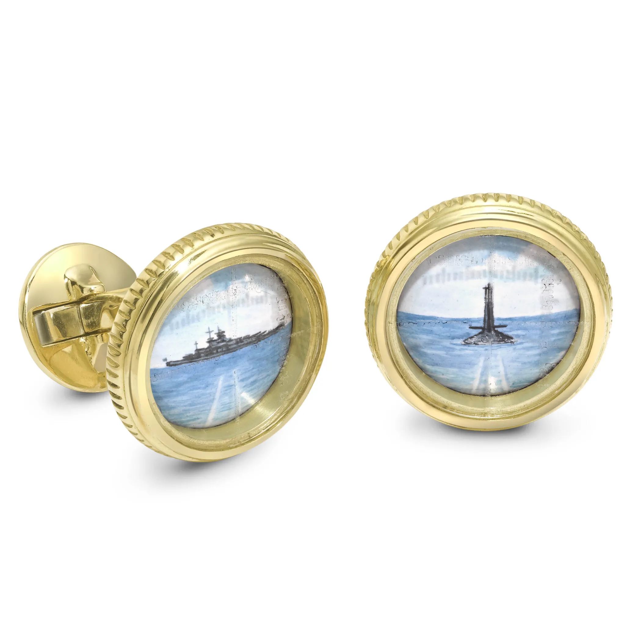 Theo Fennell Jewellery | Cufflinks*Boat & Submarine Gold and Enamel Cufflinks