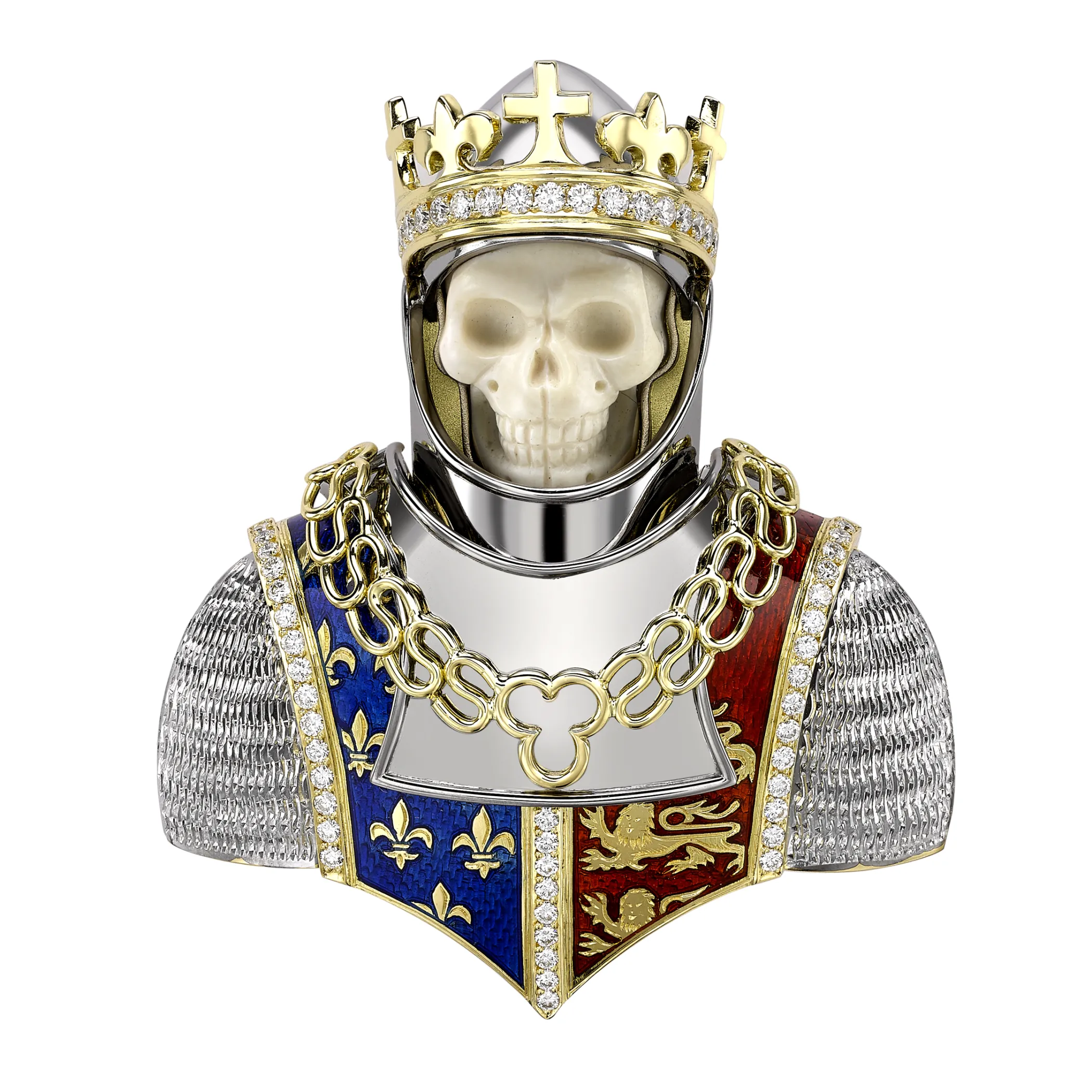 Theo Fennell Jewellery | One Off Pieces*Carved Mammoth Bone Henry V Skull Brooch