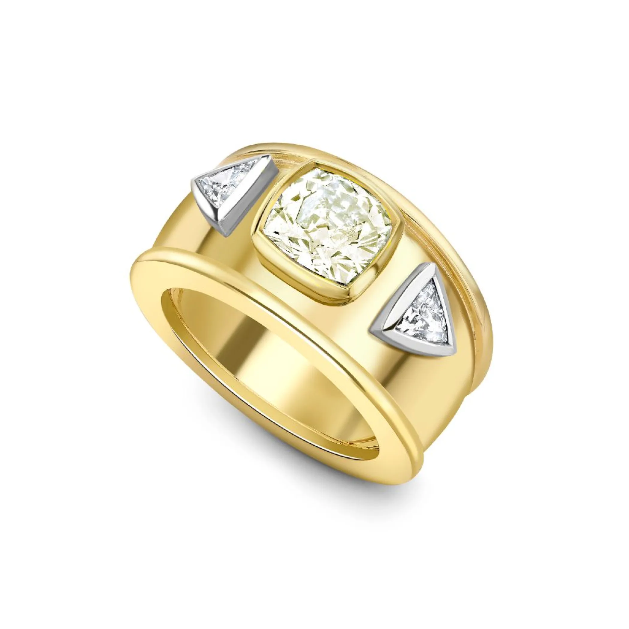 Theo Fennell Jewellery | Rings*Diamond Cushion and Trilliant Bombé Ring