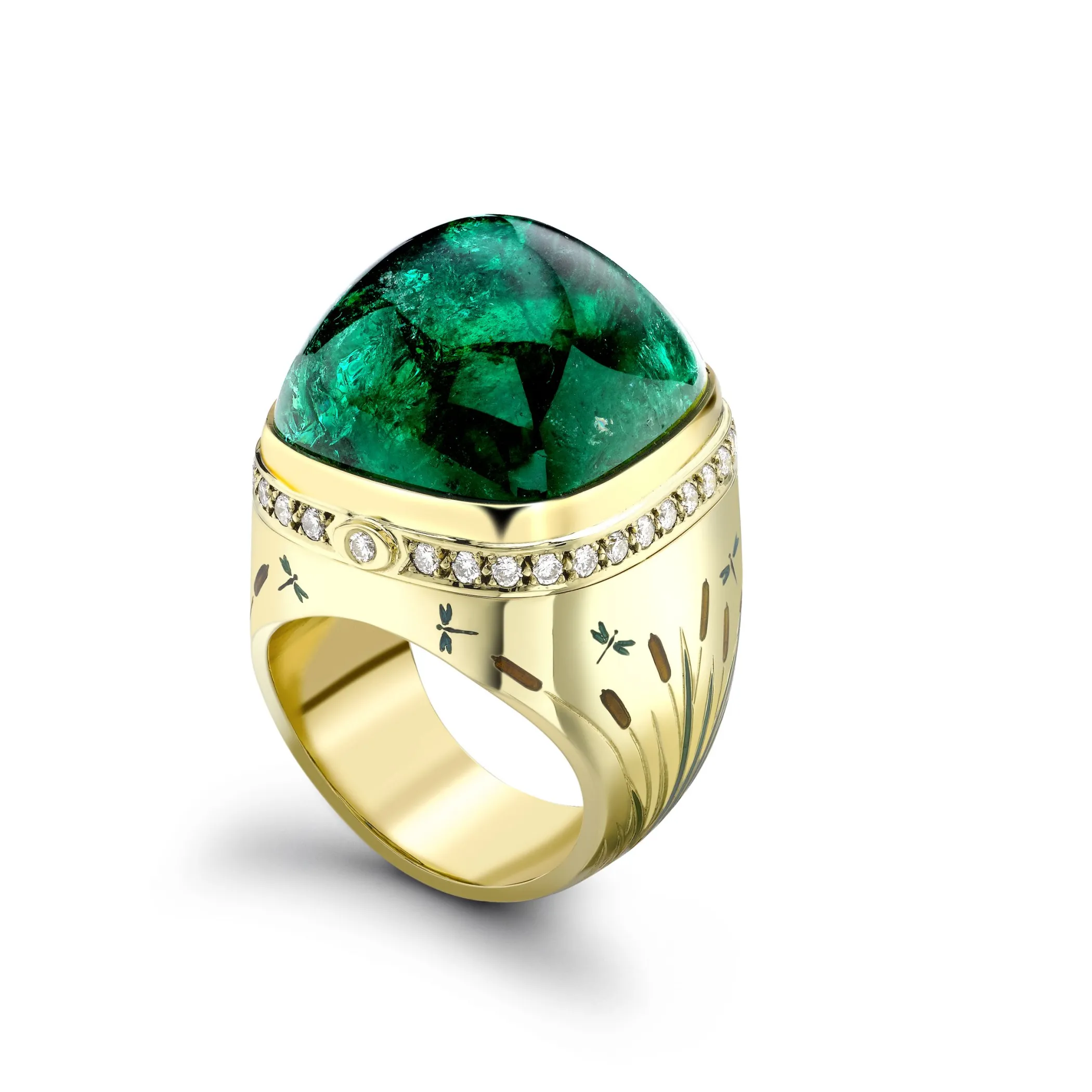 Theo Fennell Jewellery | One Off Pieces*Emerald Kissing Frogs Opening Ring
