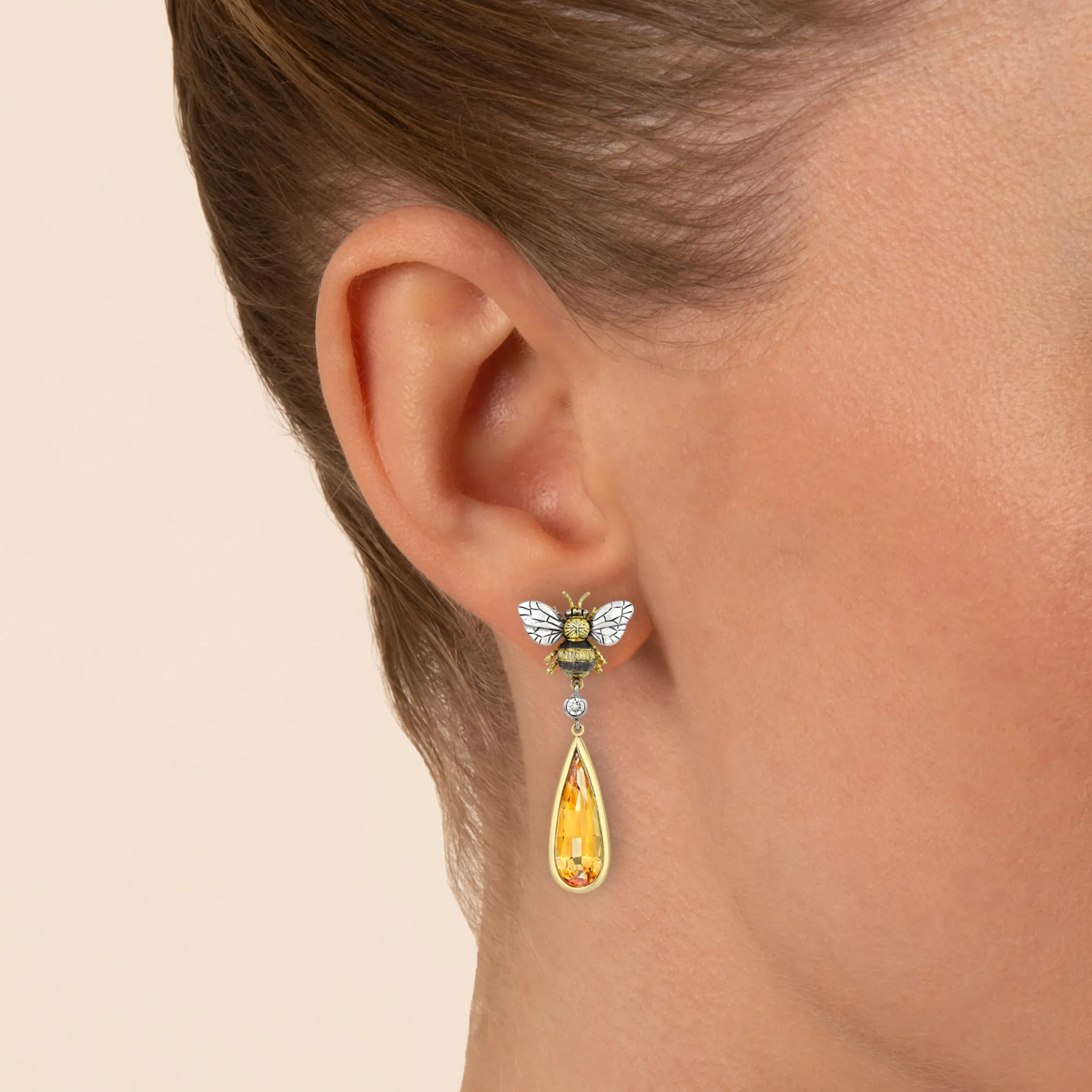 Theo Fennell Jewellery | One Off Pieces*Imperial Topaz & Diamond Bee Drop Earrings