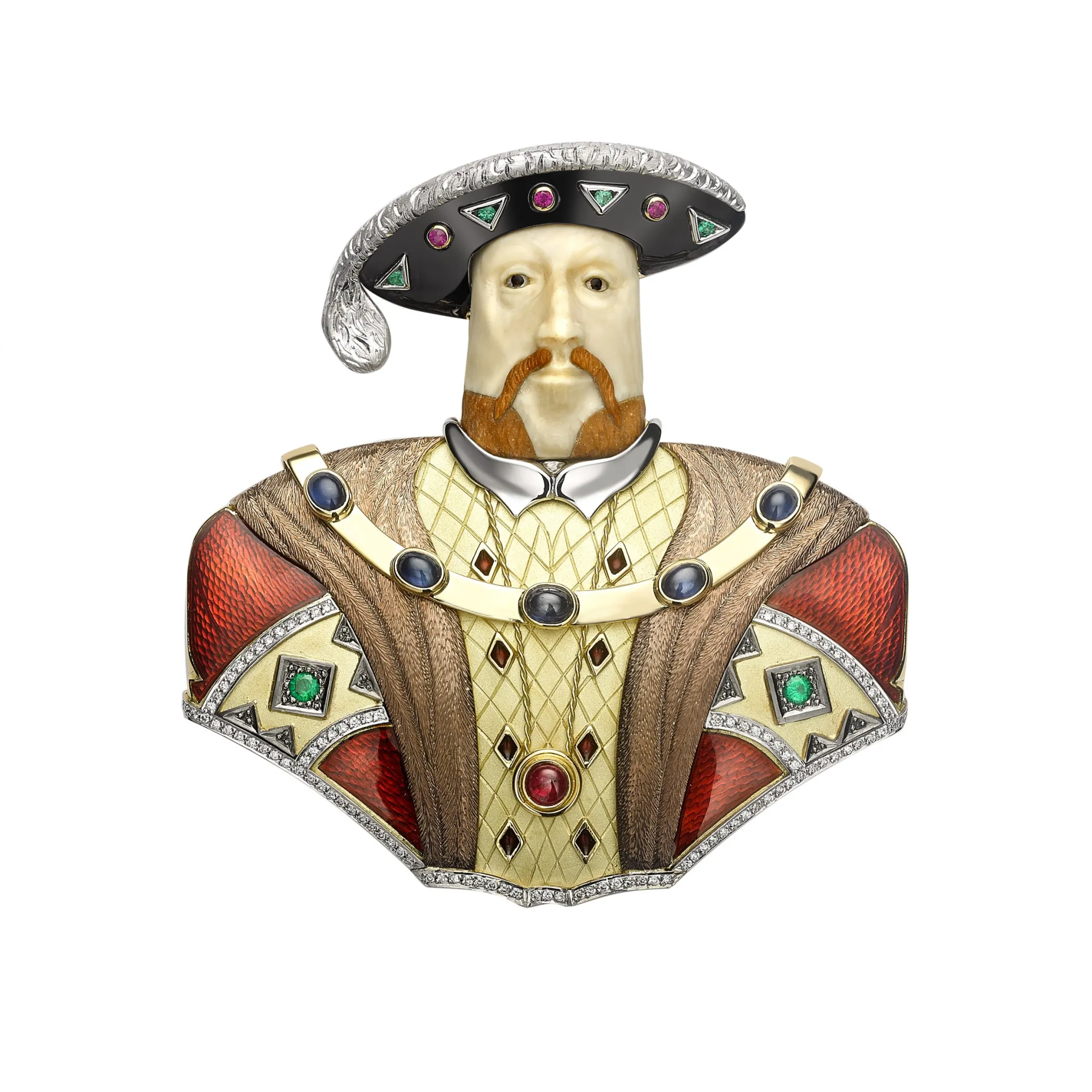 Theo Fennell Jewellery | One Off Pieces*Mammoth Bone Carved Henry VIII Brooch