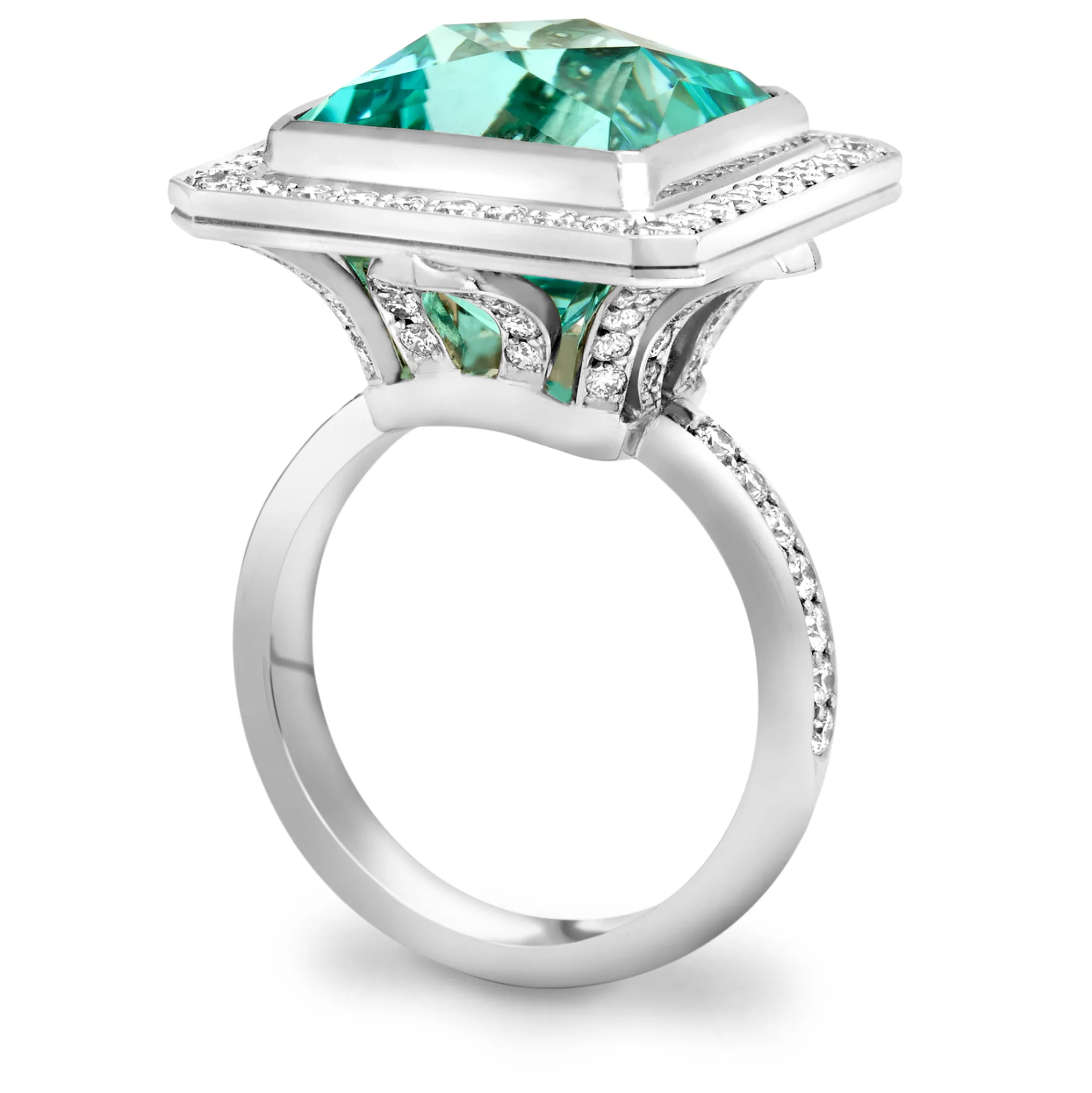 Theo Fennell Jewellery | One Off Pieces*Neon Tourmaline and Diamond Petal Cocktail Ring