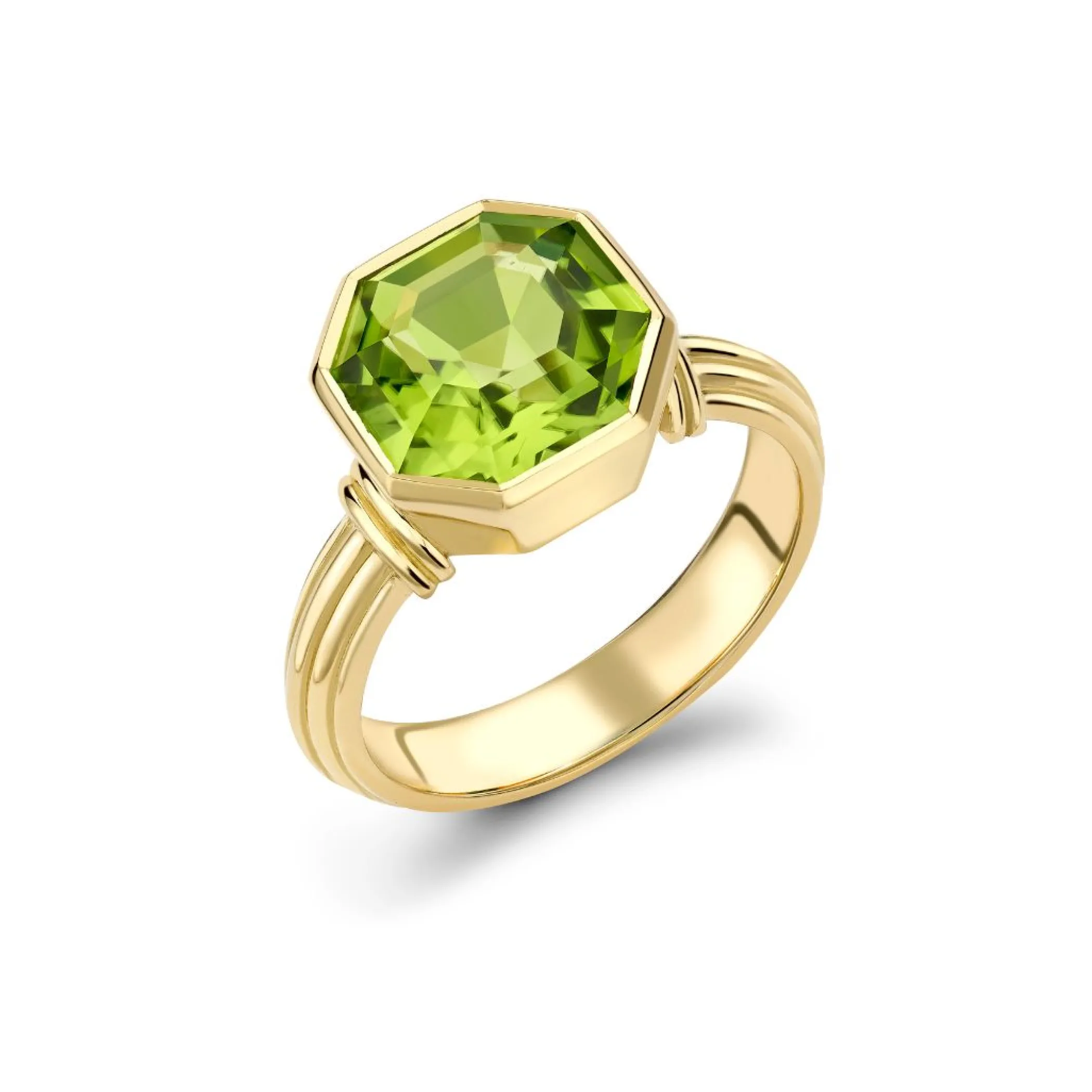 Theo Fennell Jewellery | Rings*Octagon Peridot Ripple Ring