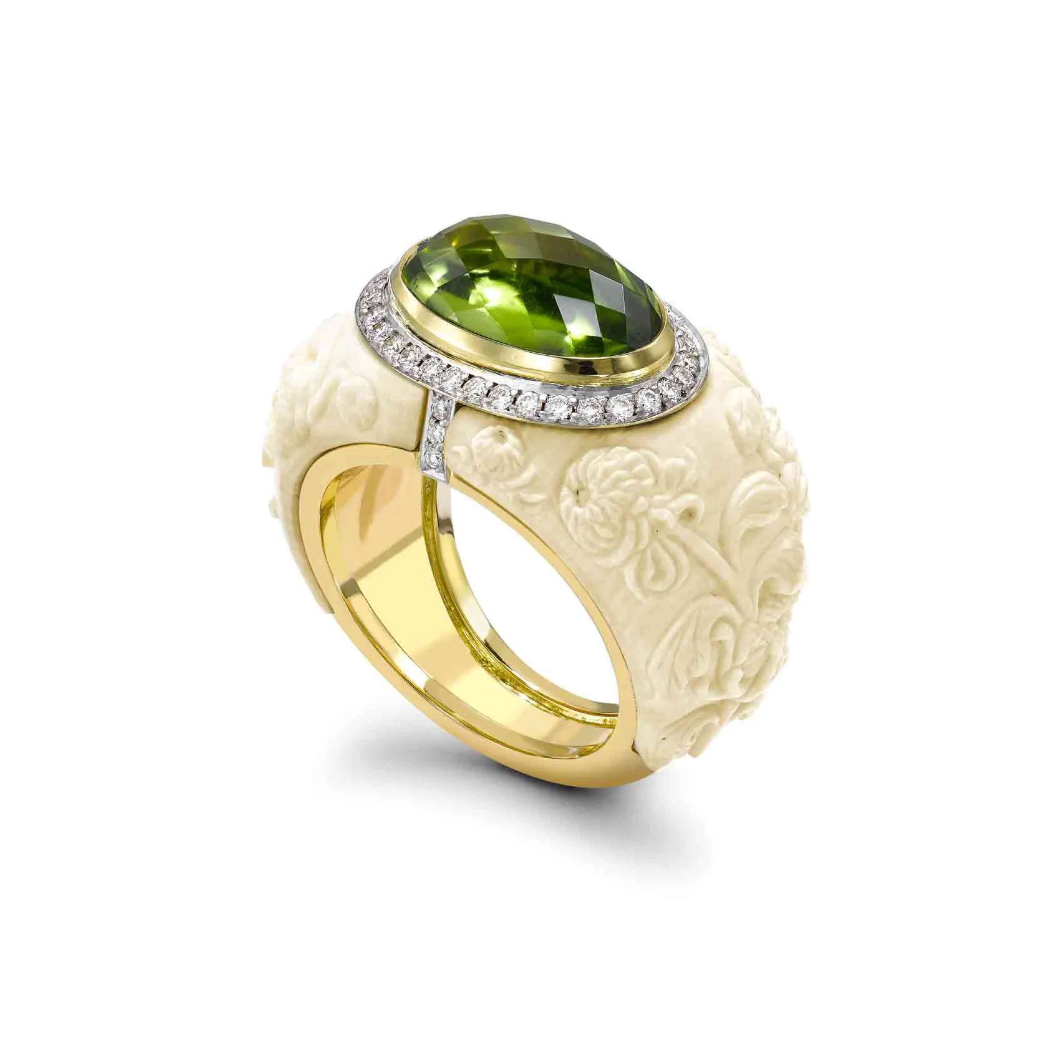 Theo Fennell Jewellery | One Off Pieces*Peridot & Diamond Chrysanthemum Ring