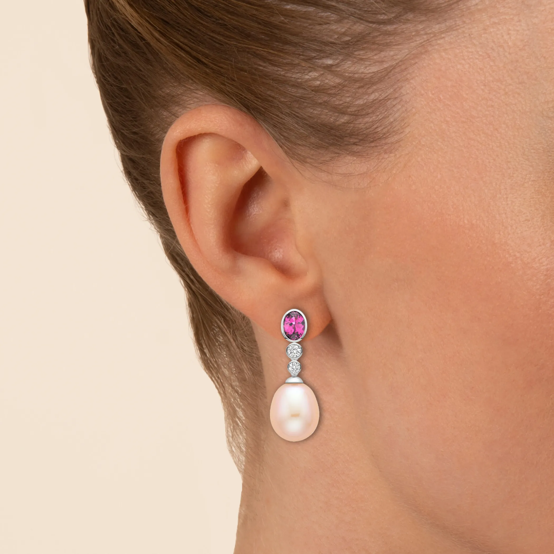 Theo Fennell Jewellery | Drop Earrings*Purple Garnet and Diamond Pearl Drop Earrings