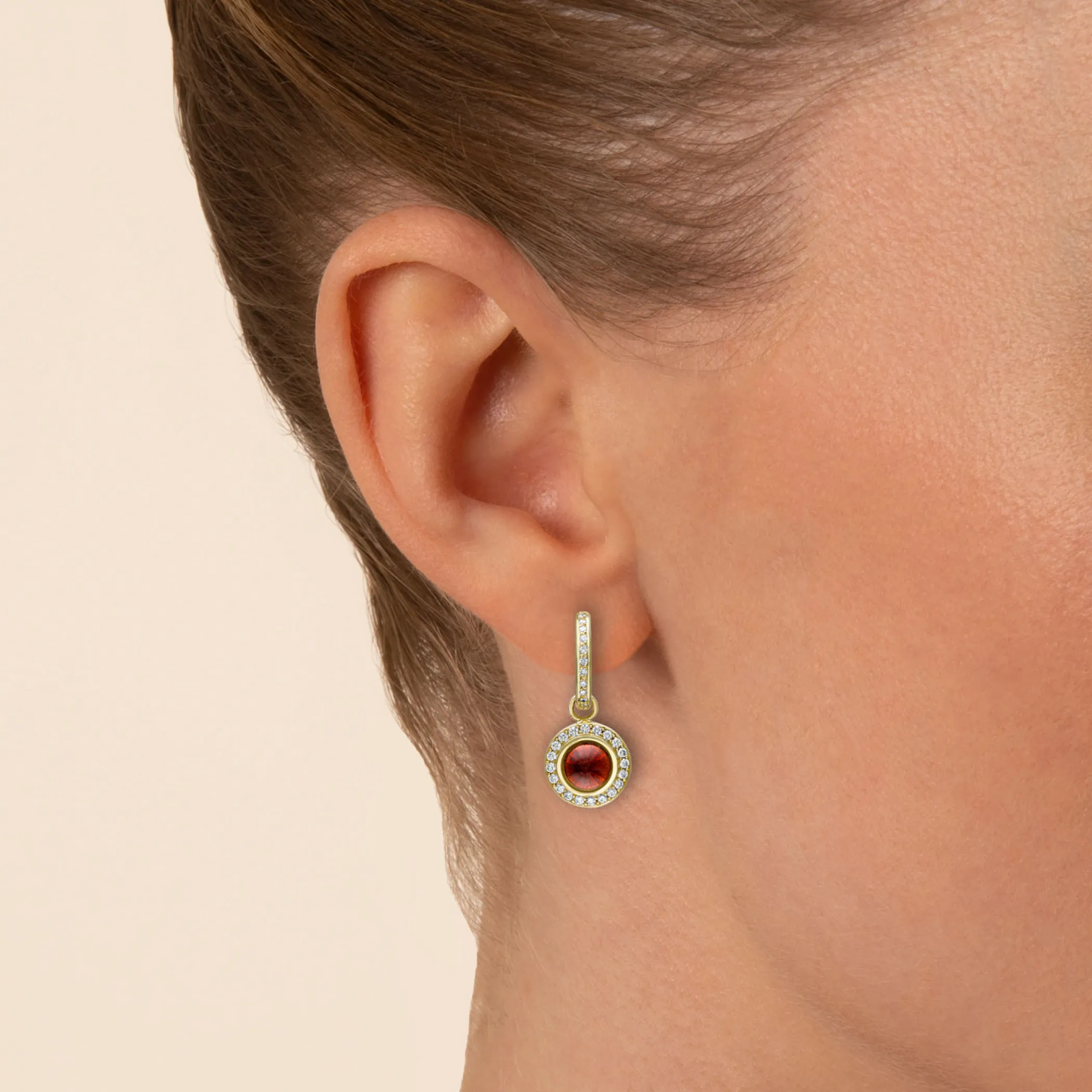 Theo Fennell Jewellery | One Off Pieces*Red Enamel Hoop Drop Earrings