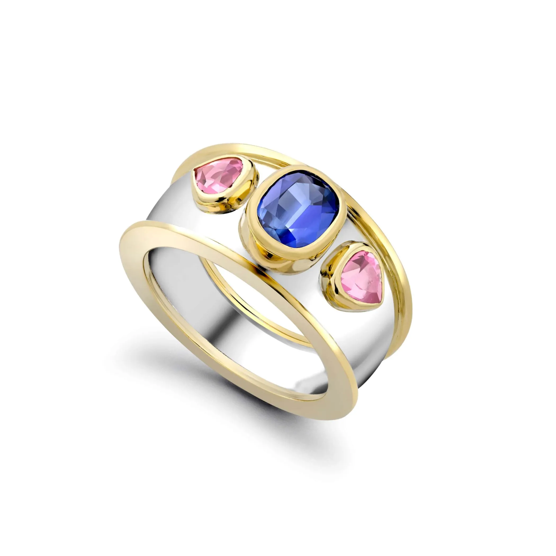 Theo Fennell Jewellery | One Off Pieces*Sapphire & Tourmaline Slim Bombé Ring