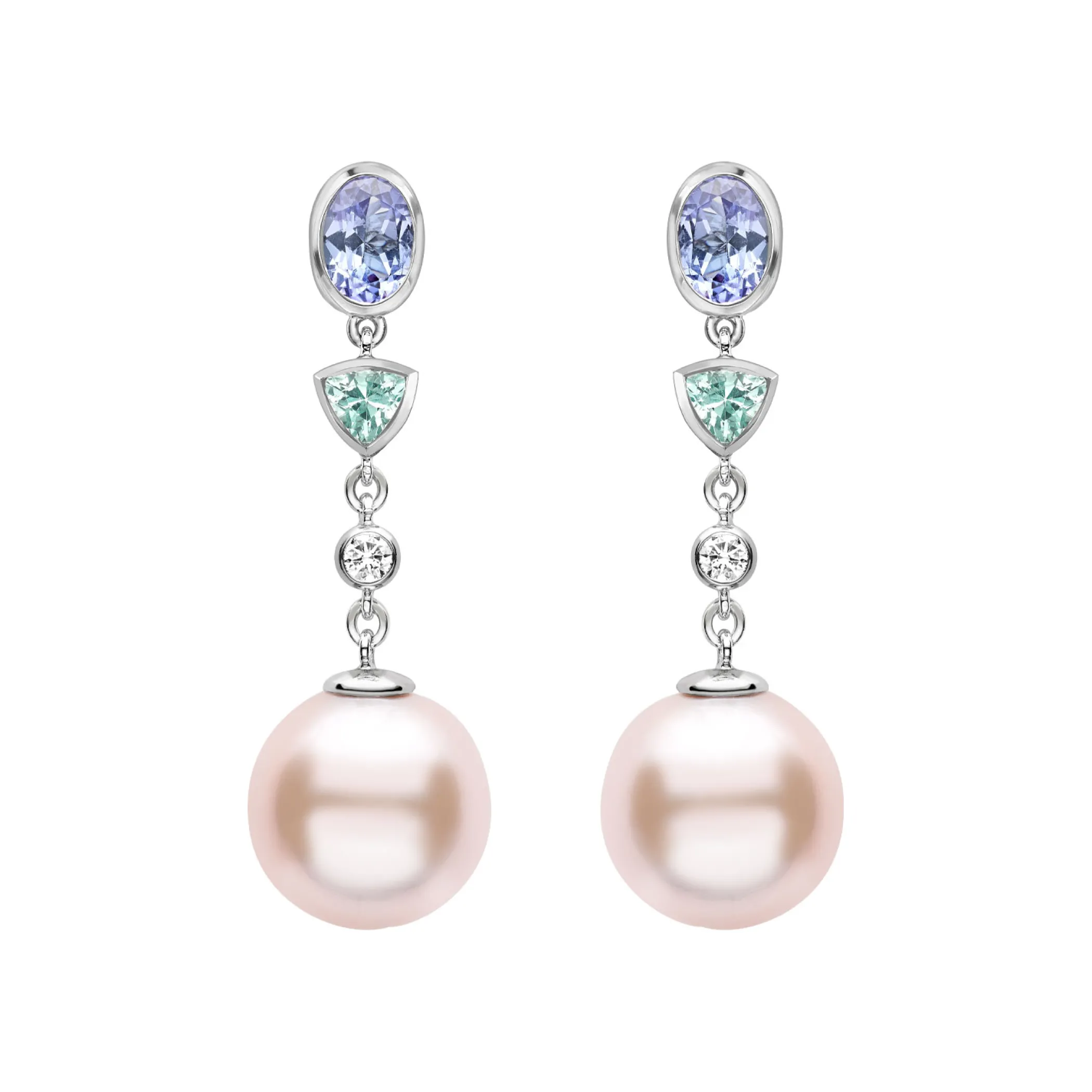 Theo Fennell Jewellery | Drop Earrings*Tanzanite, Beryl, Diamond and Pearl Drop Earrings
