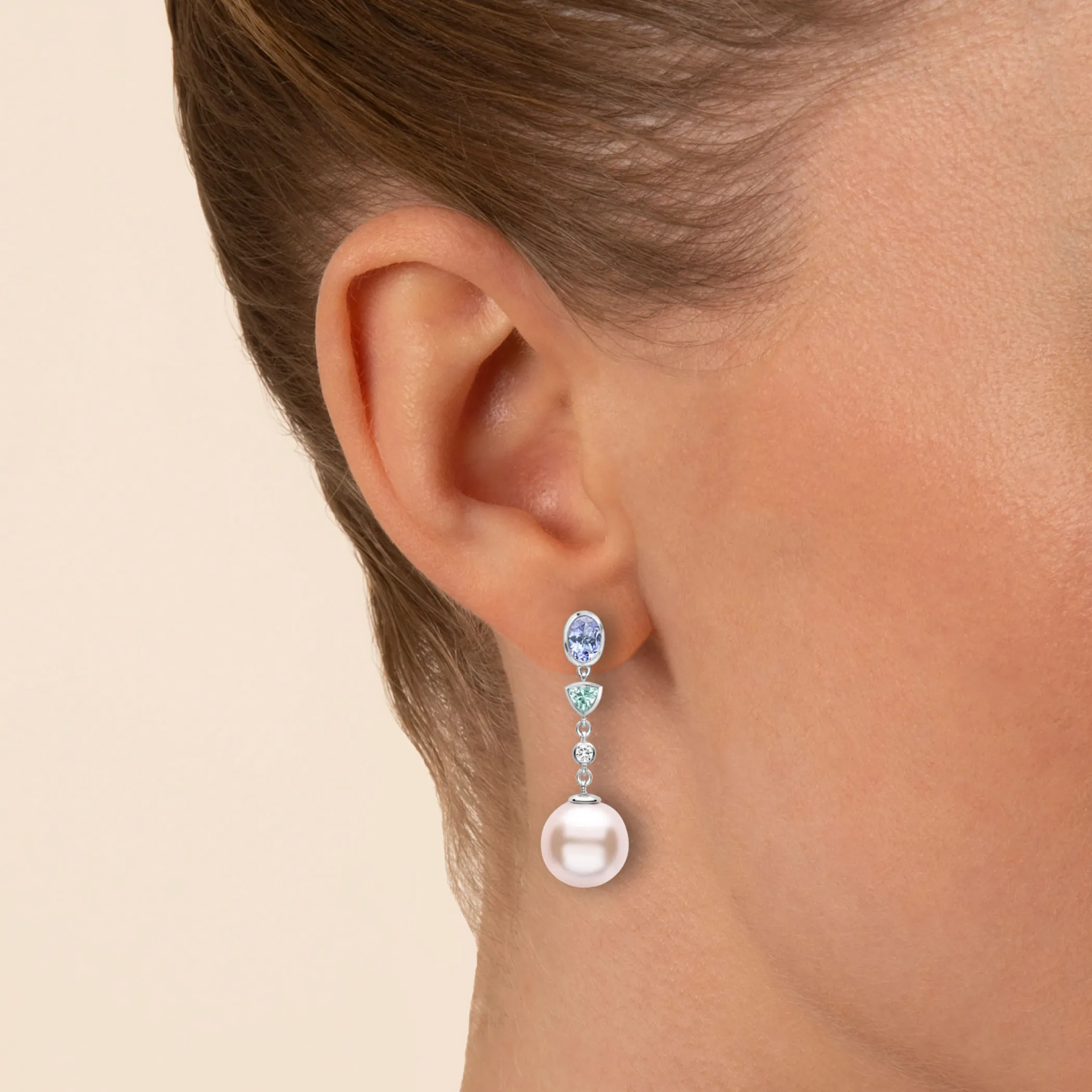 Theo Fennell Jewellery | Drop Earrings*Tanzanite, Beryl, Diamond and Pearl Drop Earrings