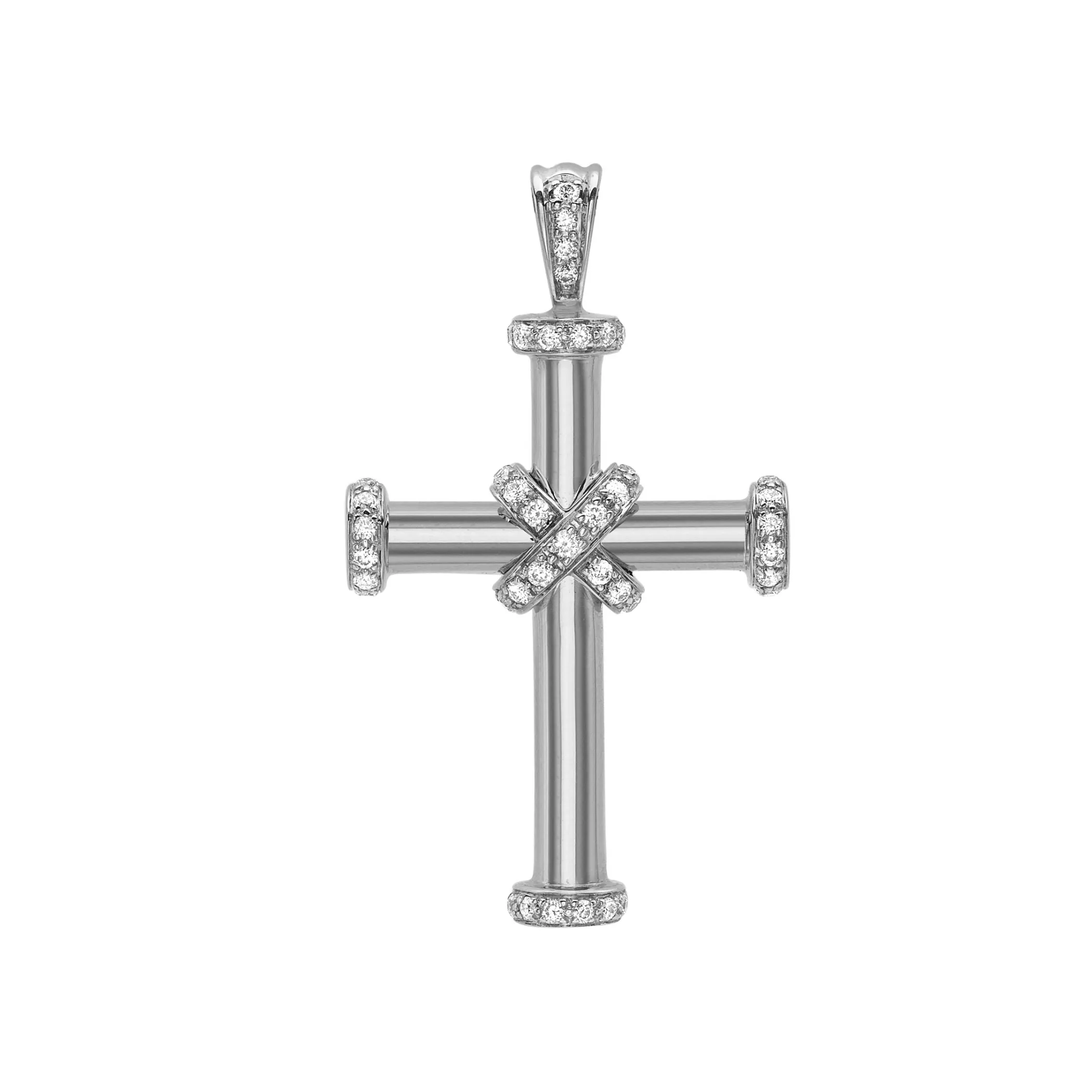 Theo Fennell Jewellery | Pendants*White Gold and Diamond Baby Cross Pendant