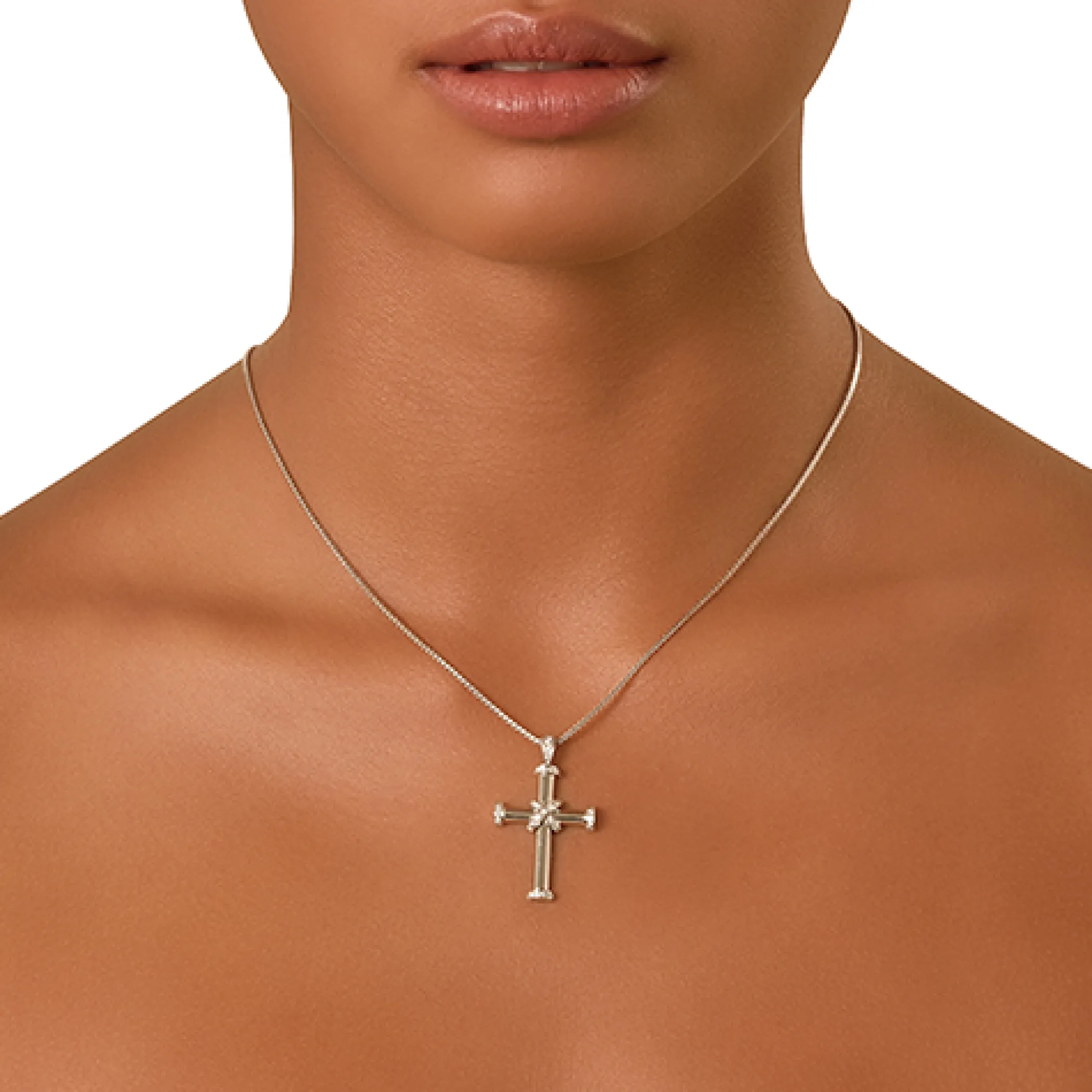 Theo Fennell Jewellery | Pendants*White Gold and Diamond Baby Cross Pendant