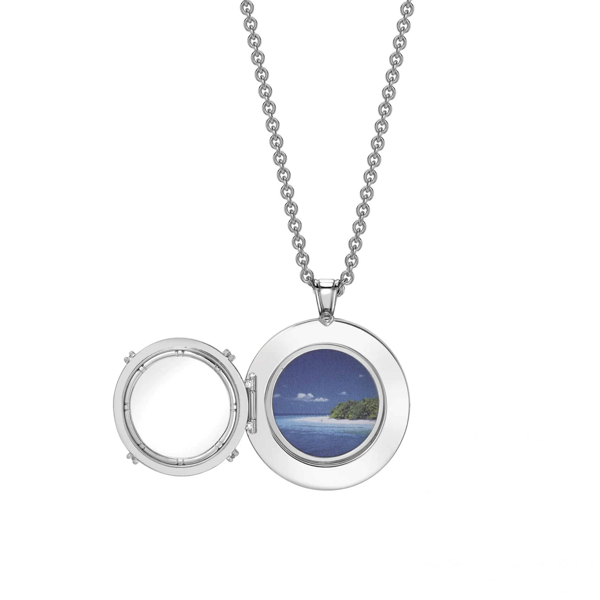 Theo Fennell Jewellery | Pendants*White Gold Enamelled Porthole Opening Locket