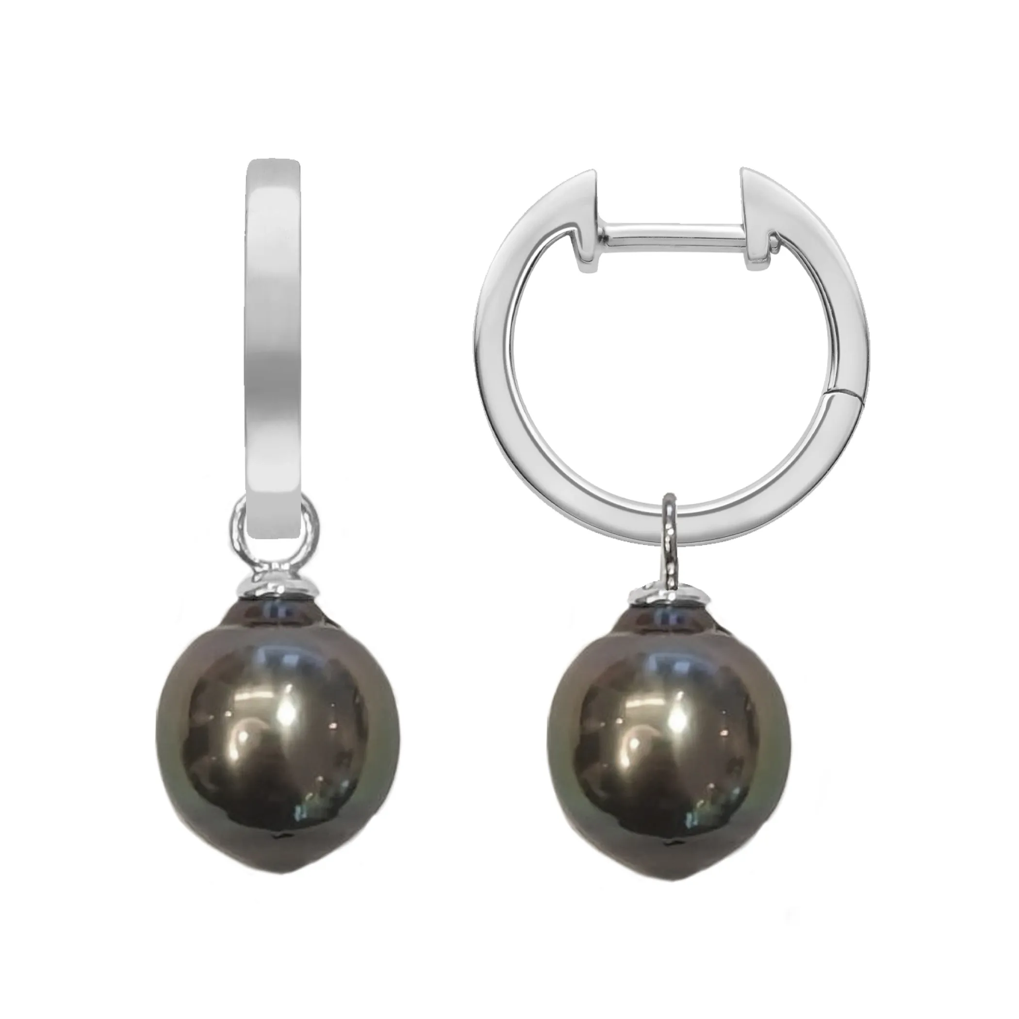 Theo Fennell Jewellery*White Gold Hoop Earrings with Pearl Drops