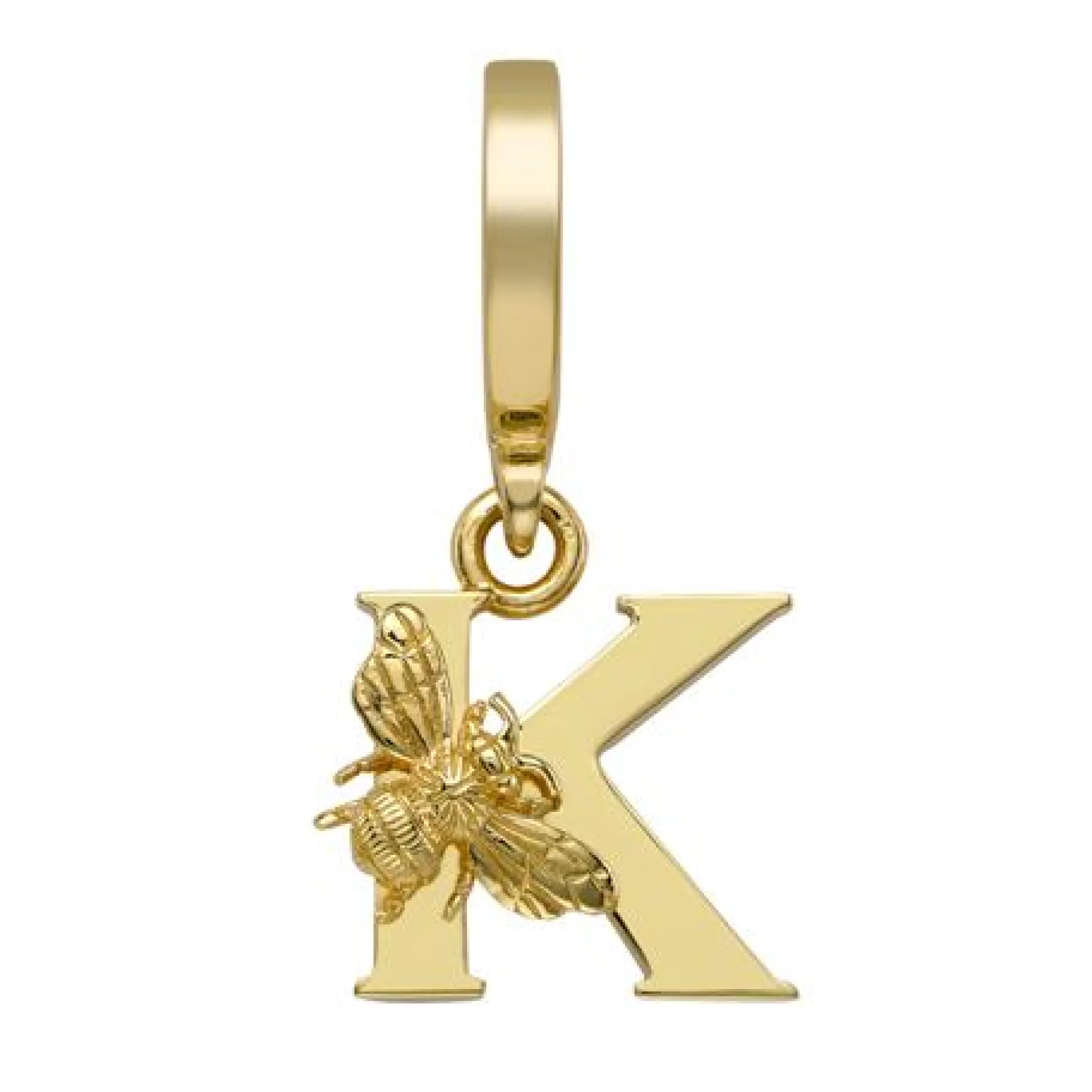 Theo Fennell Jewellery | Pendants*Yellow Gold Letter ‘K’ Charm with Bee Motif