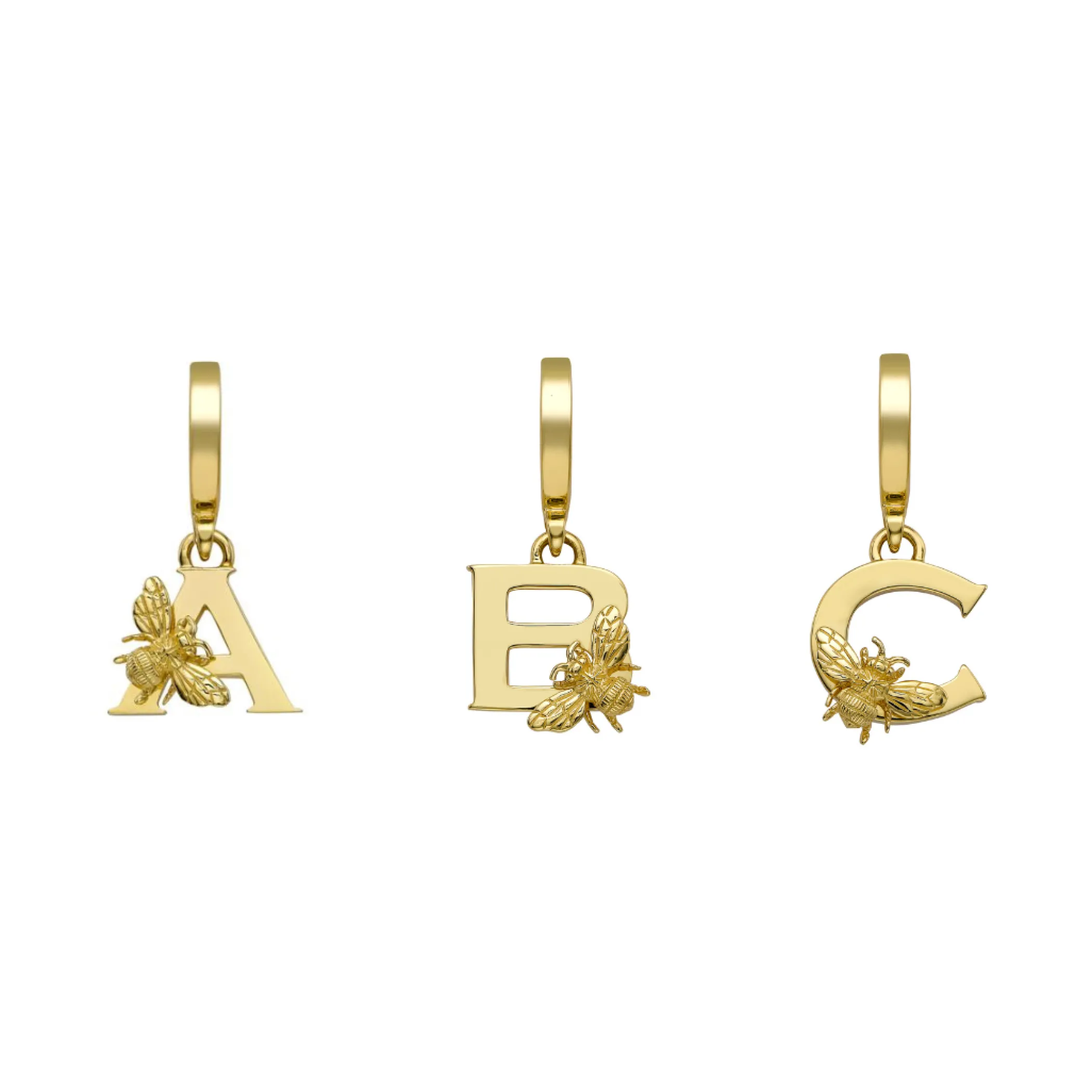 Theo Fennell Jewellery | Pendants*Yellow Gold Letter ‘K’ Charm with Bee Motif