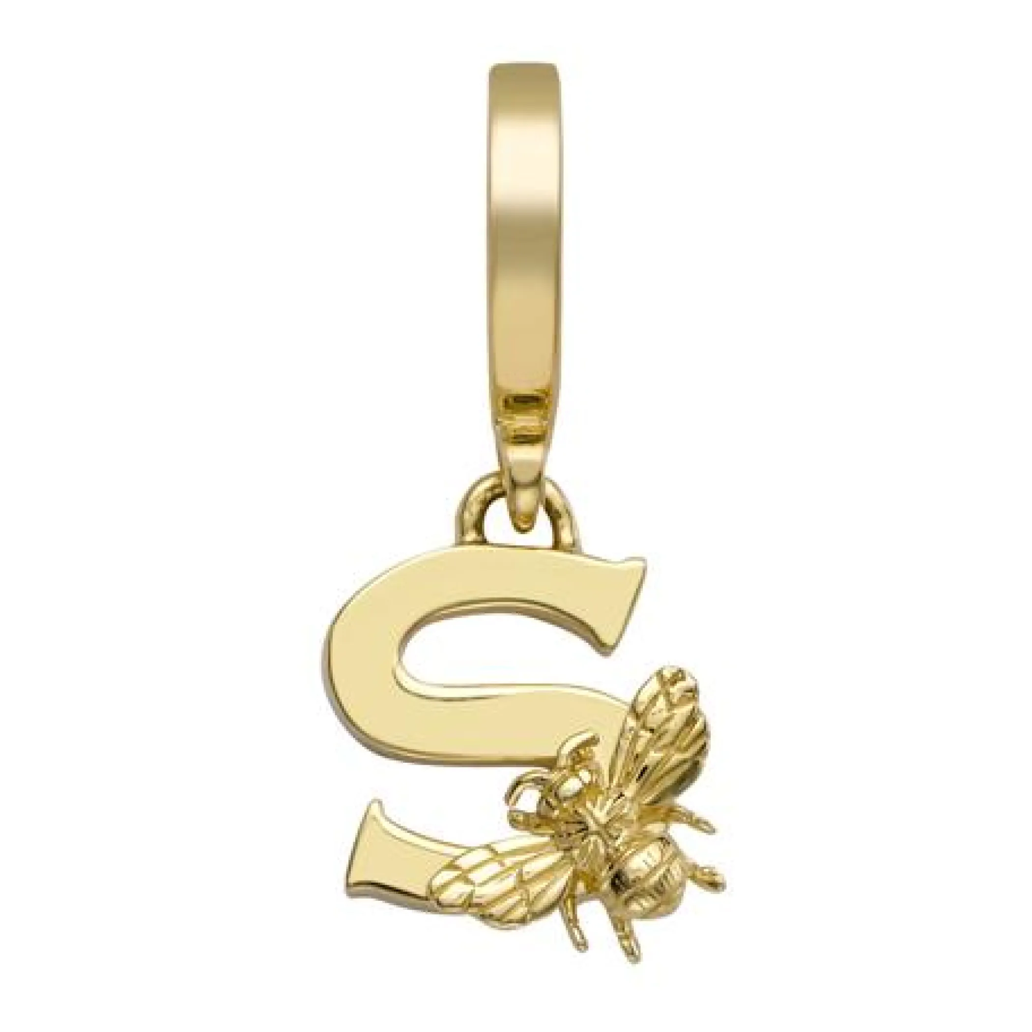 Theo Fennell Jewellery | Pendants*Yellow Gold Letter ‘S’ Charm with Bee Motif